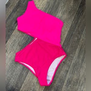 Pink Cut Out One Piece swim